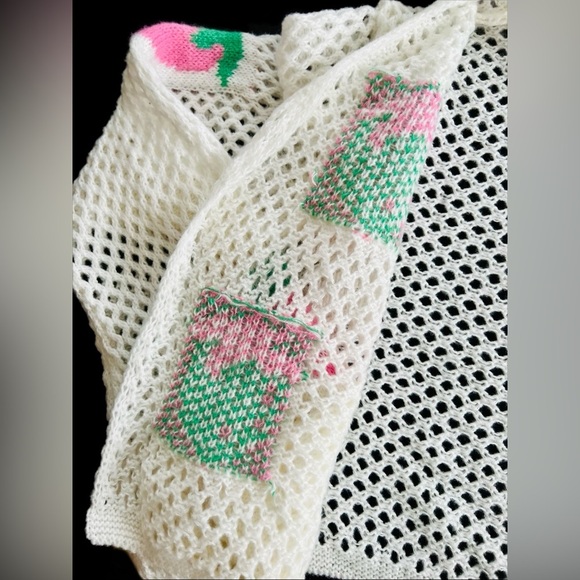 NWT Large ROMWE Kawaii Knit Crop Cardigan w/ Pink Strawberries - Picture 12 of 16